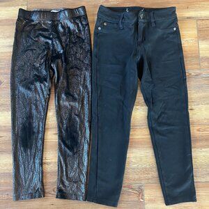 Girls size 6 H&M Sparkly Stretchy Pants and Celebrity Pink Black Skinny Jeans